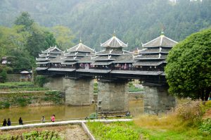 Le pont couvert à l'entrée du village de SanJiang